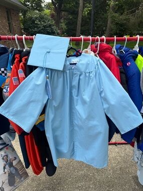 Children's Light Blue Graduation Gown & Cap Set